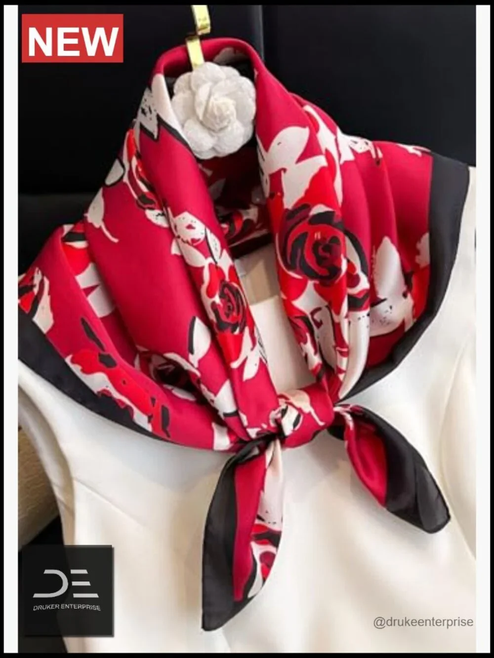 Elegant Square Satin Scarf for Women - Head Wrap, Neck Scarf, Bandana,